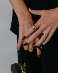 Close-up of hands with jewelry