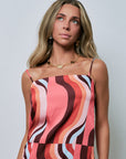 Catalina Charm Necklace with retro stripe dress