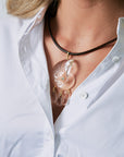 Cova Necklace super close up on model