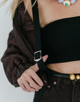Iona Quilted Jacket in Infusion strap detail