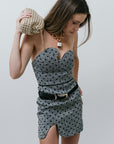 Puzzle Strapless Mini Dress close up front