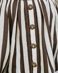 Betty Stripe Mini Skirt button detail