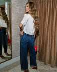 Penny Charmeuse T-Shirt and The Half Pipe Ankle in Did You Bring Me Anything back
