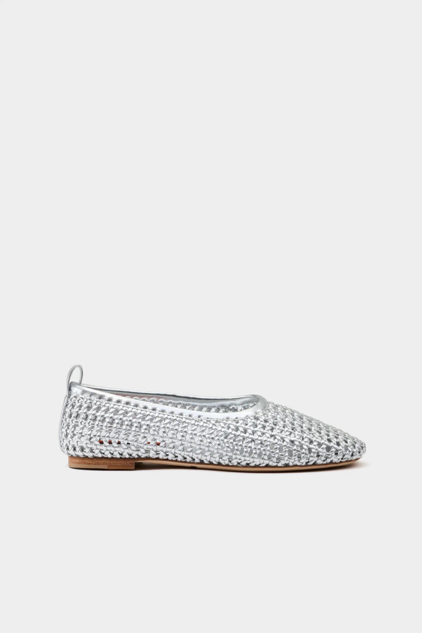 Simon Miller Chrome Woven Riad Flat at Penelope T