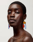 Sun and Sea Earrings on model
