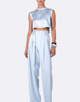 Mel Crop Baby Blue full body front