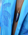 Rainbow Lapis Feather Pendant