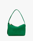 Green handbag on a white background