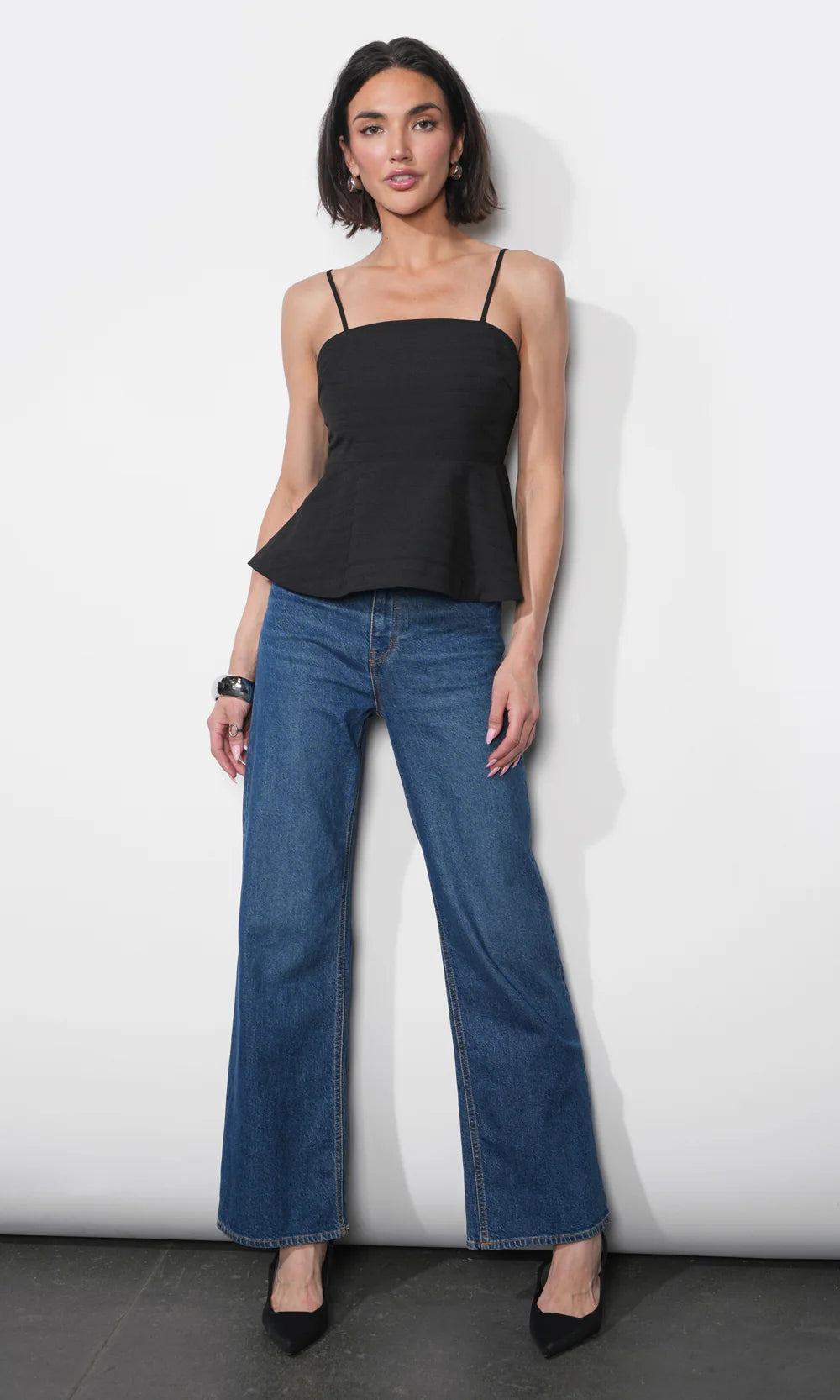 Everly Textured Jacquard Cami full body front