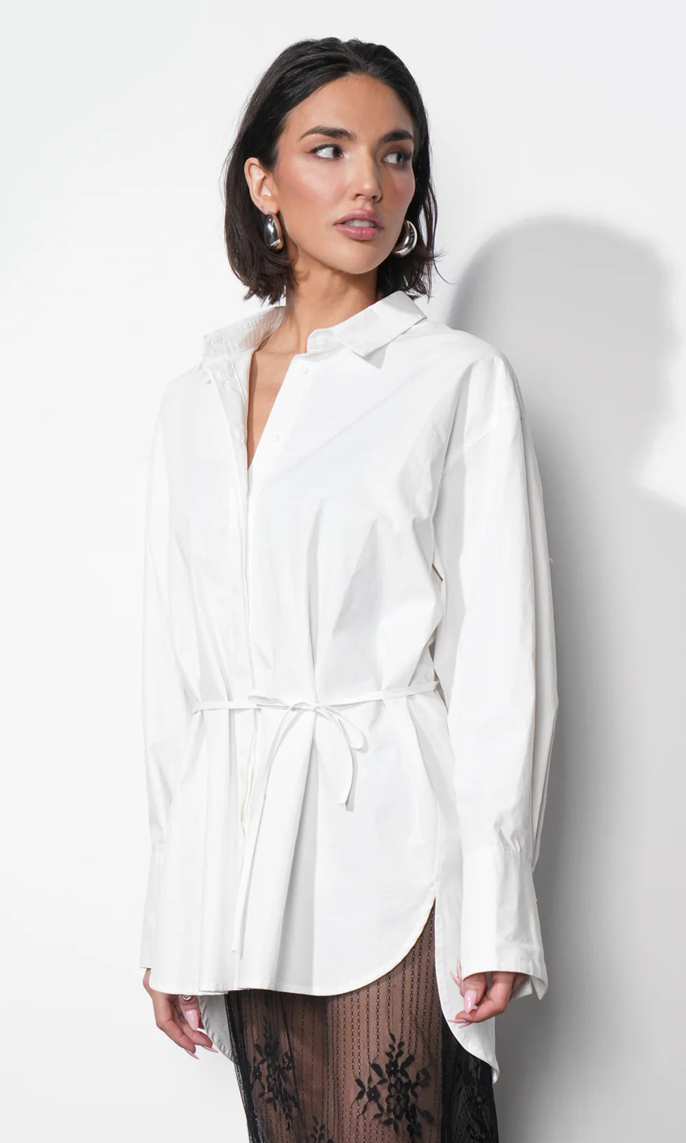 Charolette Oversized Button Up Shirt side view