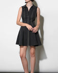 Sydney Topstitch Flare Mini Dress