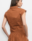 Eloise Wrap Front Poplin Top