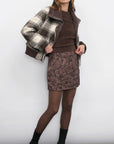 Tory Leopard Mini Skirt full body view