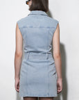 Madison Sleeveless Denim Mini Dress back view
