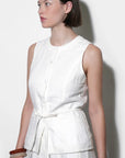 Hadley Linen Vest With Tie