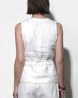 Hadley Linen Vest With Tie