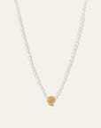 Groovy Diamond Seashell Big Bead 14k Yellow Gold on seed pearl chain
