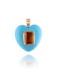 Turquoise Heart Pendant close up