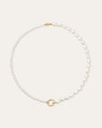 Half & Half Pearl Necklace on white background