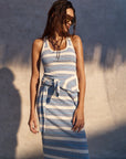 Violet Tank with matching skirt and sweater around waist