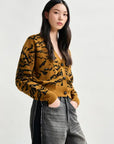 Icali Tiger Print Cardigan side view