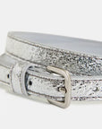 Ilida Shiny Thin Belt Silver super close up