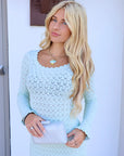 Sea Rue Knit Midi Skirt Mint close up