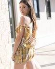 Copeland Plaid Top side/back view