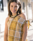 Copeland Plaid Top close up front