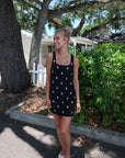 Velvet Elara Embroidered Tank Dress full body front