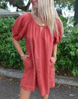 Velvet Greta Tie Waist Mini Dress