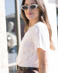 Josey Jacquard Stripe Tee close up side