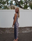 Salty Dress Navy Snake side view