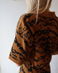 Intarsia Tiger Print Knit Polo