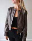 Natalie Vegan Leather Jacket open