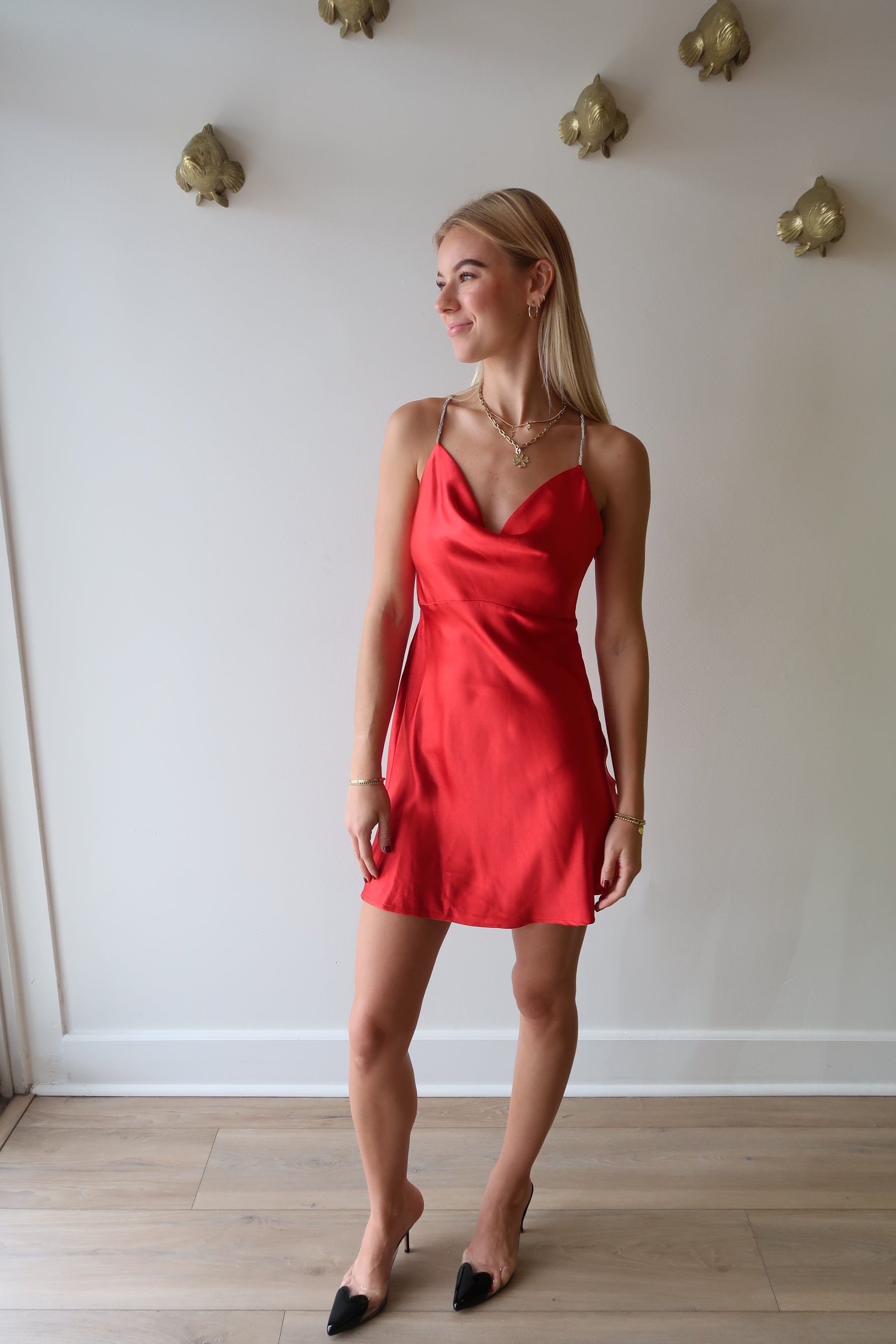 knee length dresses for ladies Take Note Cami Strap Criss-Cross Back Mini Dress Sequin Rose/Lilac main image 0