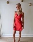 Lune Cowl Neck Cross Strap Mini Dress