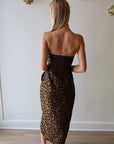 Zaniya Strapless Leopard Dress full body back