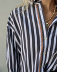 Gillian Stripe Long Sleeve Shirt close up