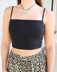 String Top at Waist Black close up