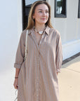 Boden Dress Toffee Stripe