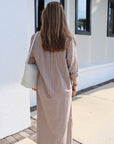 Boden Dress Toffee Stripe