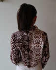 Coco Jacket in Brown Folk Paisley back