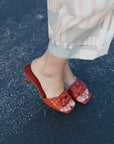 Schutz Kareena Knot Mule close up