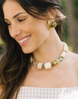 Coquina Necklace on model close up