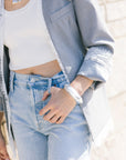 Fiora Jacket close up rolled cuff