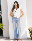 Gilem Twist Top and The Bookie Twist Skimp in Leap At The Chance full body front