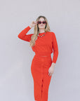 The Great the Button Front Sweater Skirt front close