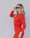 The Great the Button Front Sweater Skirt side close up