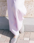 Simon Miller Chrome Woven Riad Flat on model
